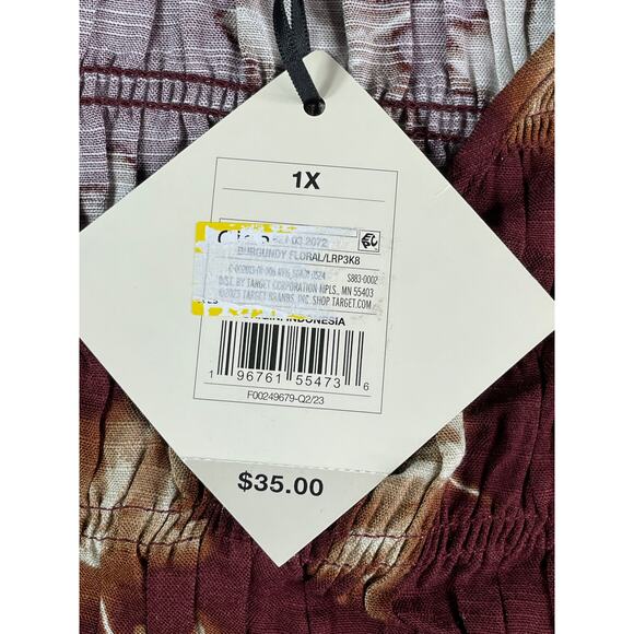 Ava & Viv Dress Women 1X Multicolor Smocked Long Sleeve Midi Pockets Stretch NWT - Picture 3 of 9